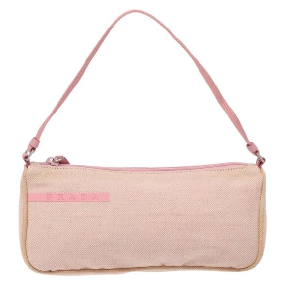PRADA Sports Accessory Pouch Canvas Gray Silver Auth - Picture 2 of 16